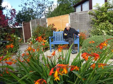 Nottingham care home Residents enjoy the garden